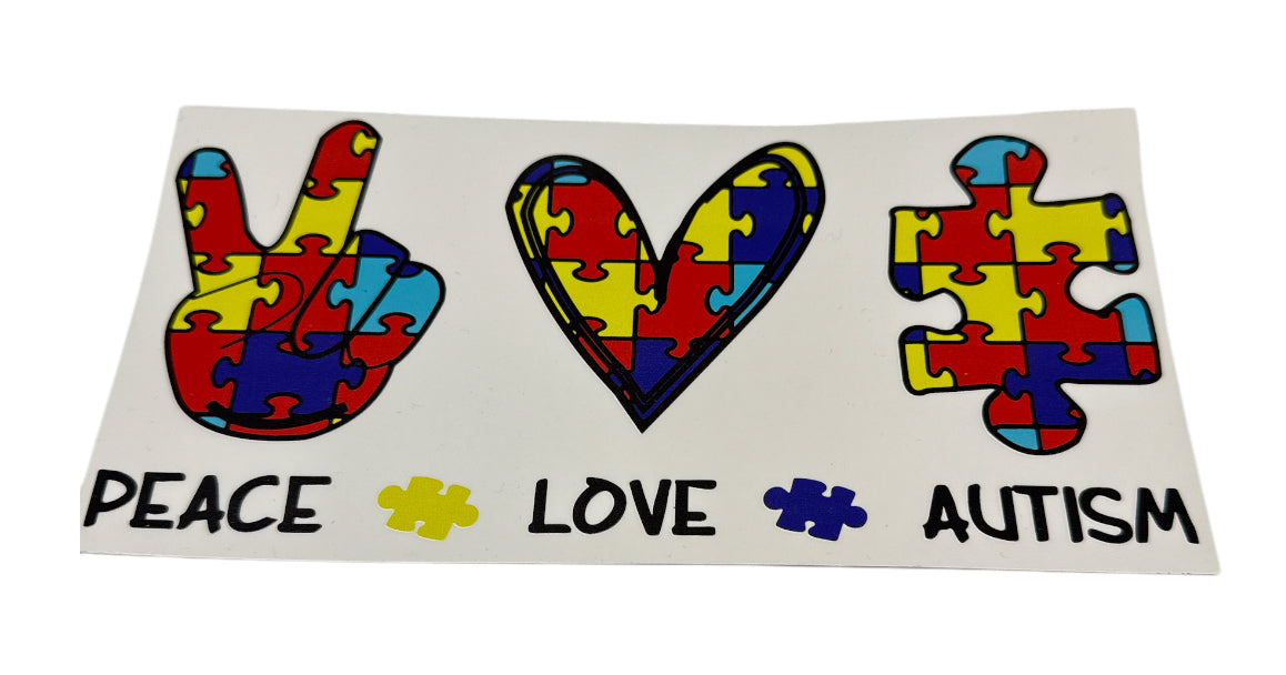 Peace love autism Cup Transfer