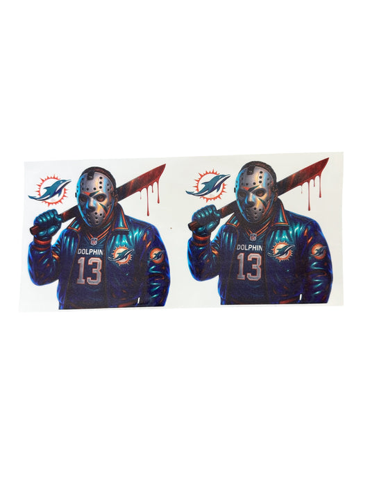 Double dolphins horror Cup Transfer