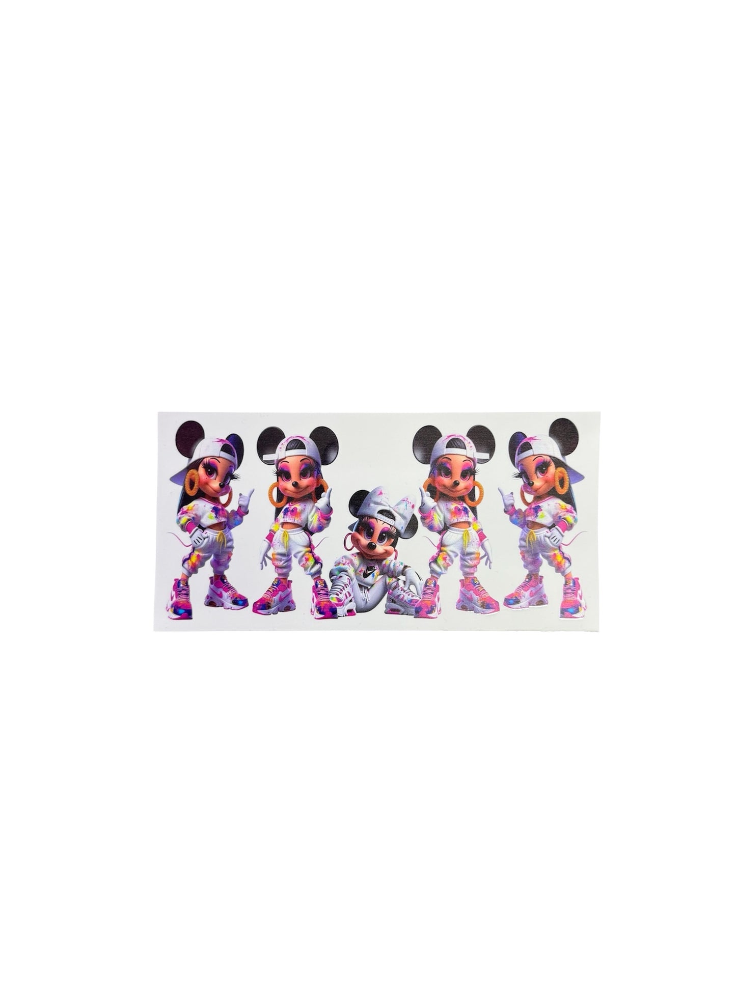Minnie Mouse Colorful Outfit Standing & Sitting UV Cup Transfer