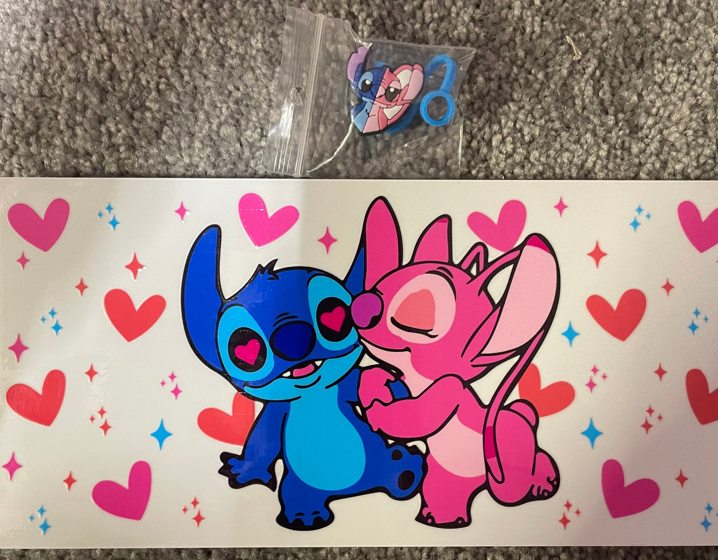 Stitch Angel Cup Transfer & Straw topper