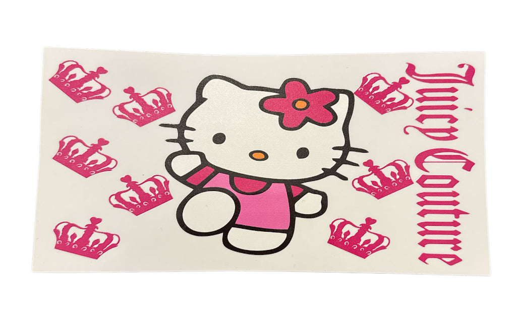 Juicy hello kitty pink crown Cup Transfer