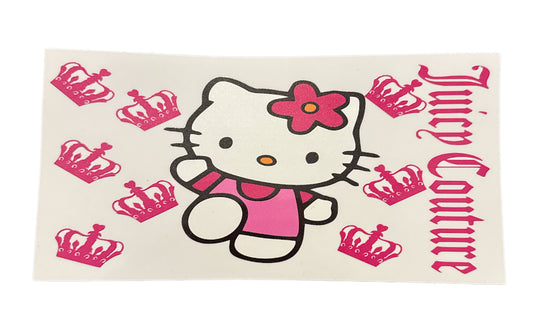 Juicy hello kitty pink crown Cup Transfer