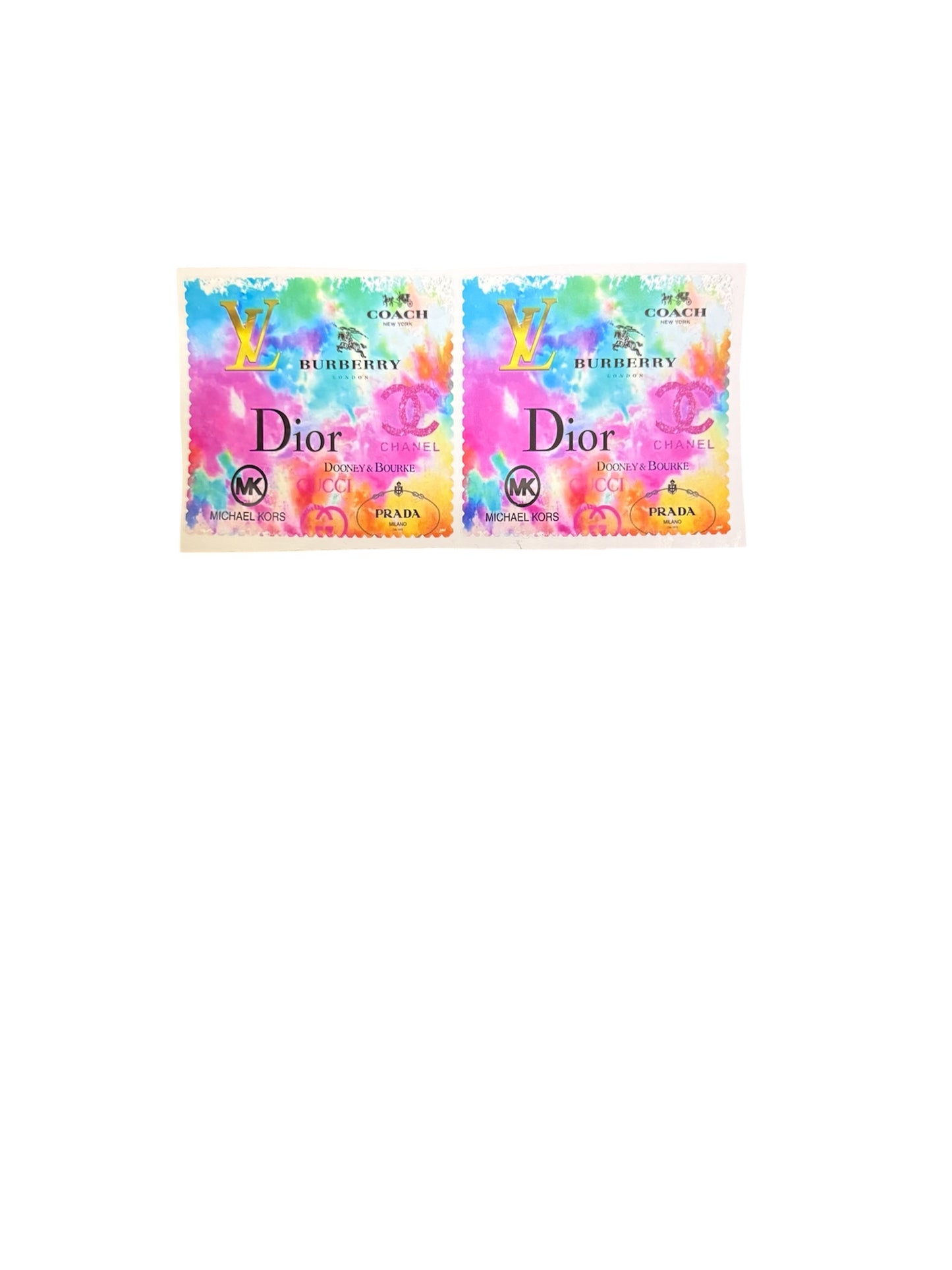 LV Dior MK Burberry Coach Prada Chanel Dior Designer Colorful 2x UV Cup Transfer