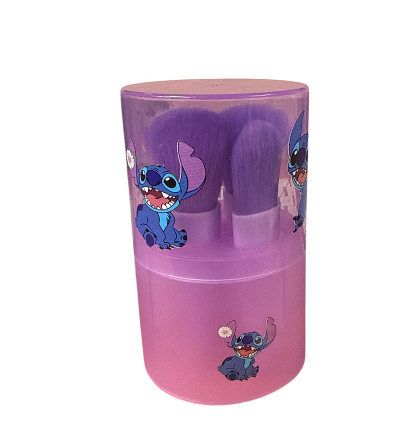 Purple stitch makeup brushes with case