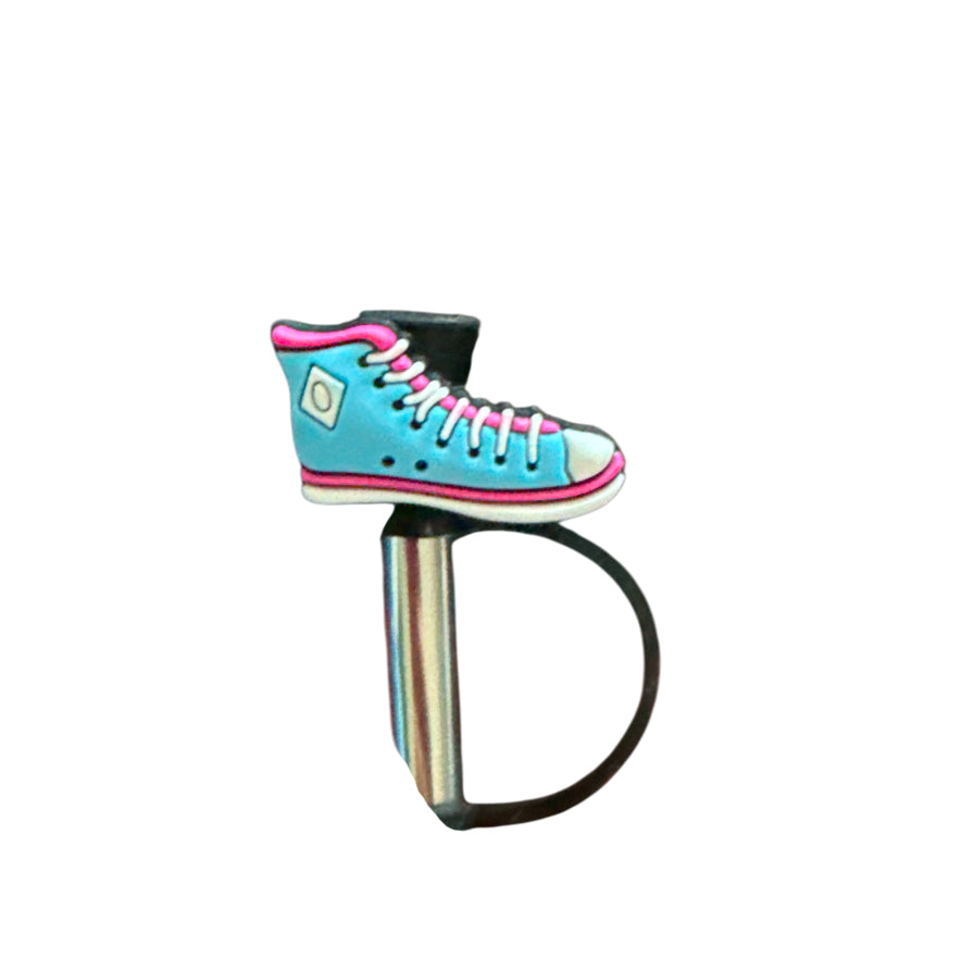 Blue sneaker converse Straw Topper