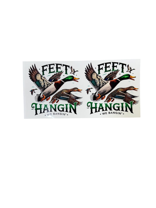 Feet hanging duck Cup Transfer
