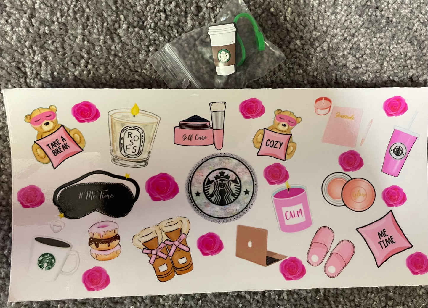 Starbucks designer Cup Transfer & Straw topper