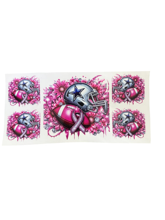 Cowboys ribbon pink Cup Transfer