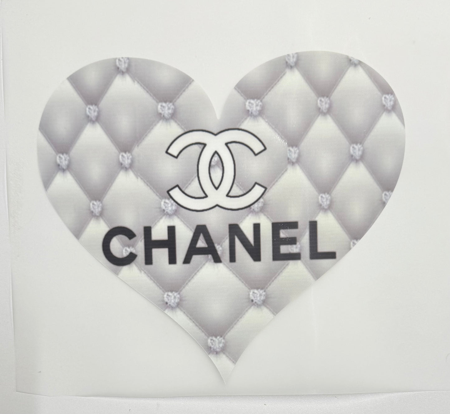 Chanel Grey Heart DTF Heat Transfer
