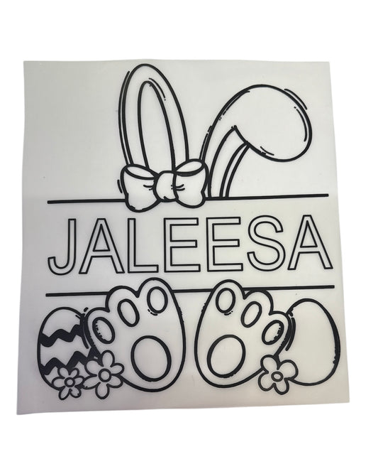 Color your own shirt girl bunny DTF Heat Transfer