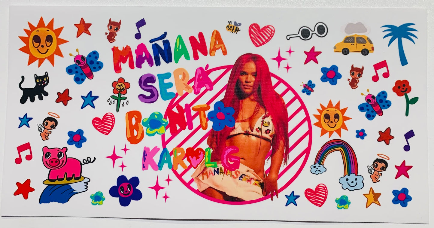 Karol G Manana Sera Bonito Red Hair Cup Transfer