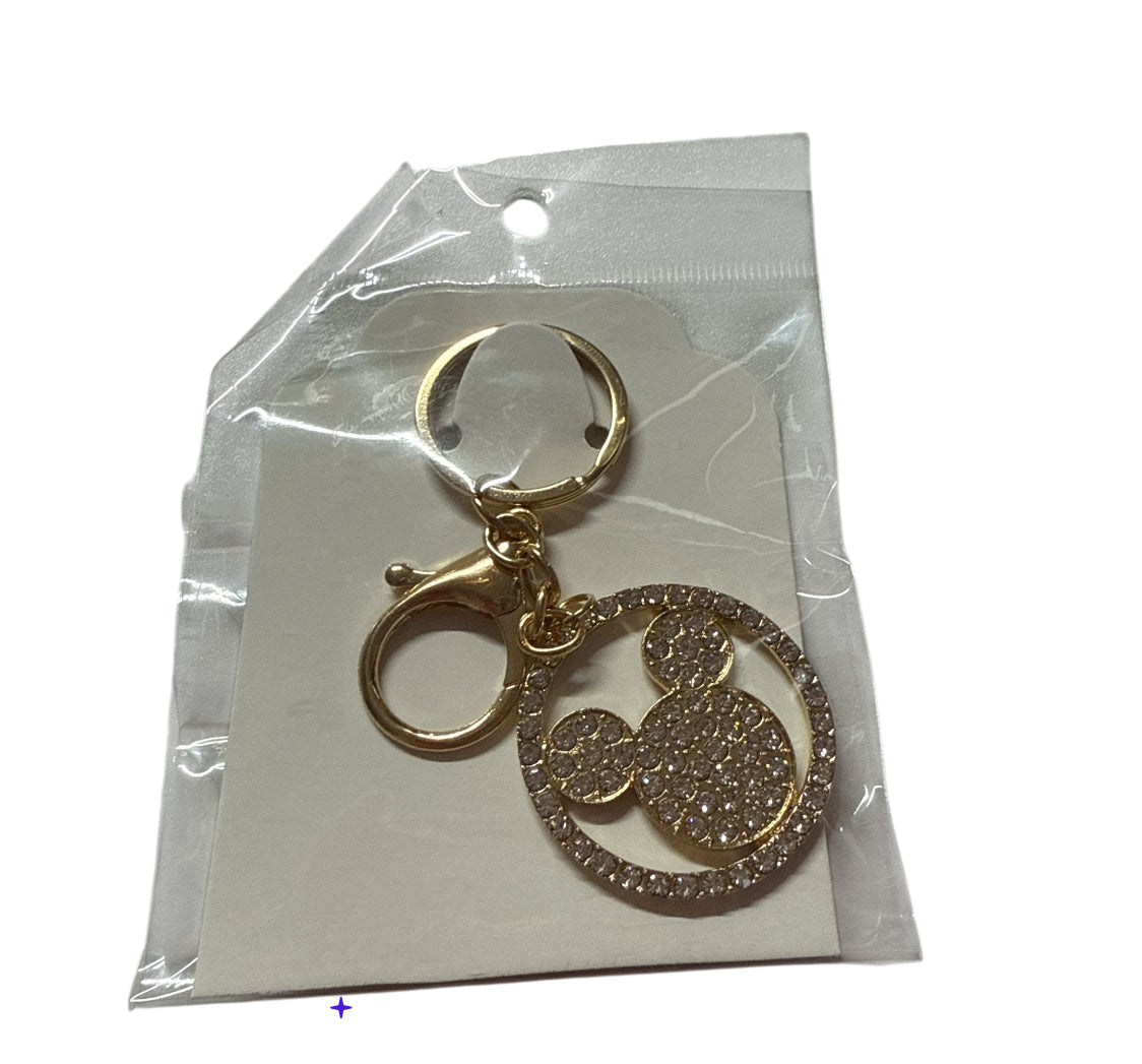 Gold Mickey Mouse Metal Keychain
