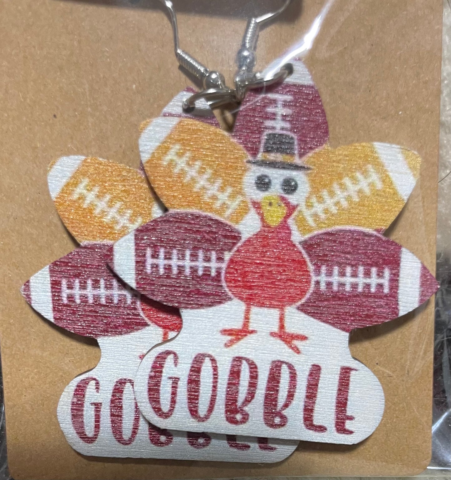 Turkey Football Earrings