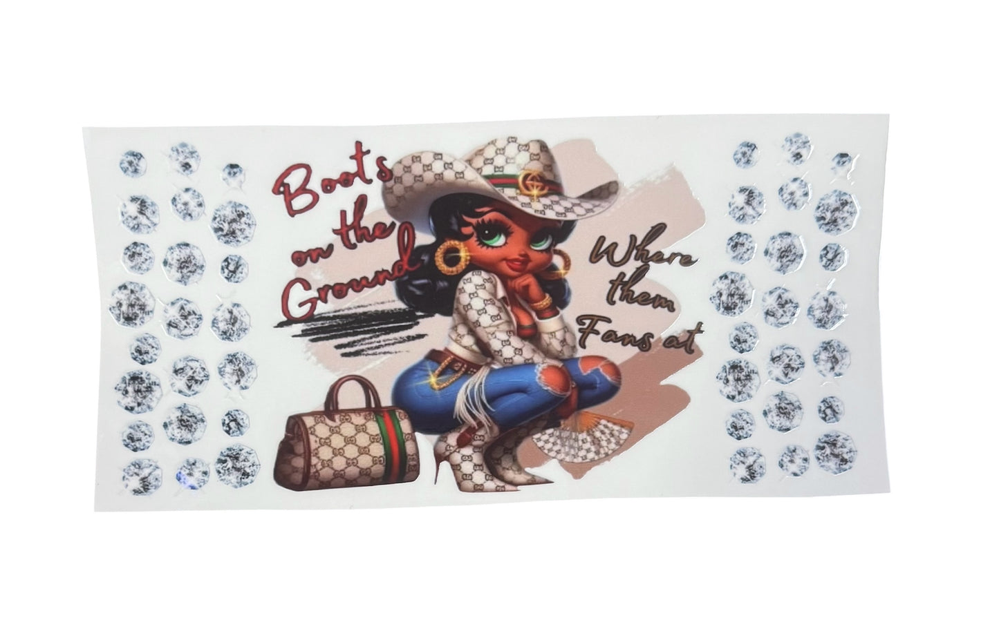 Betty Boop Gucci Boots on the Ground Where the Fans At Diamonds UV Cup Transfer
