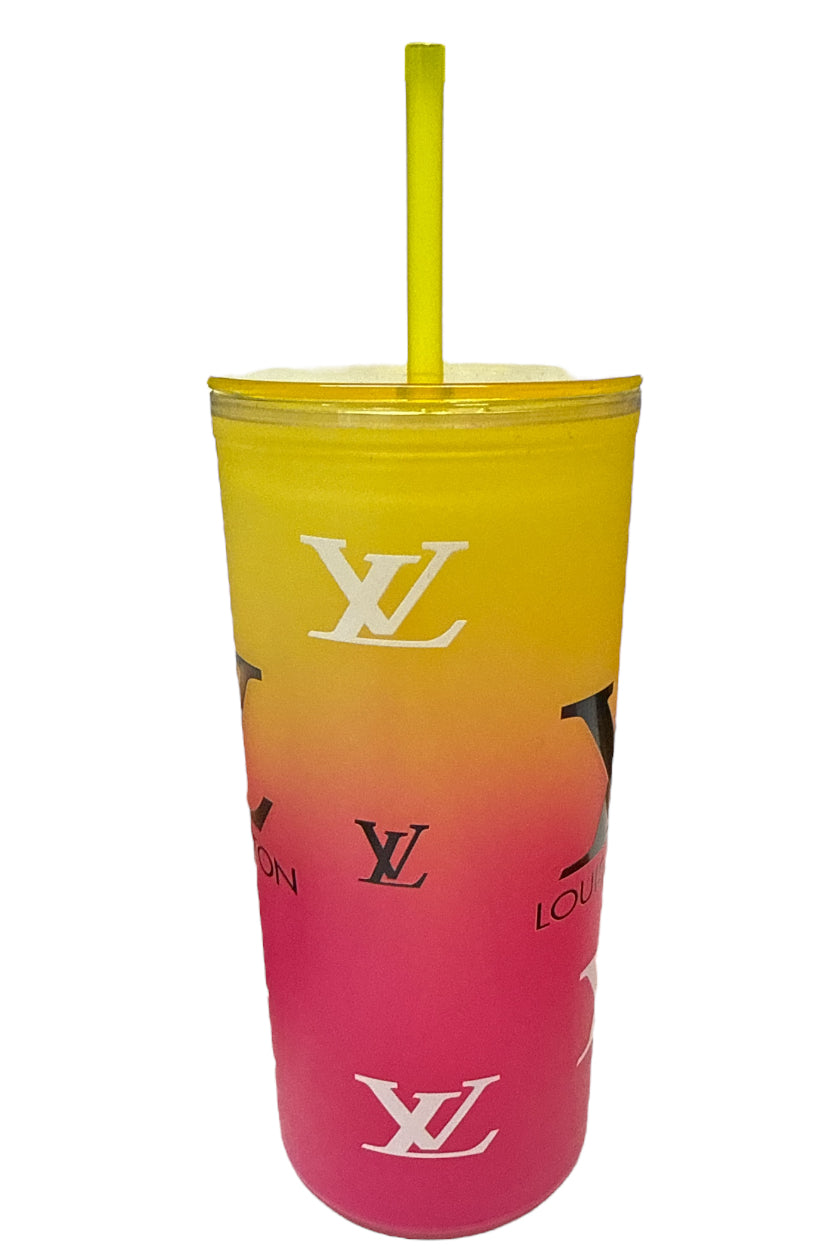 Lv pink yellow tumbler