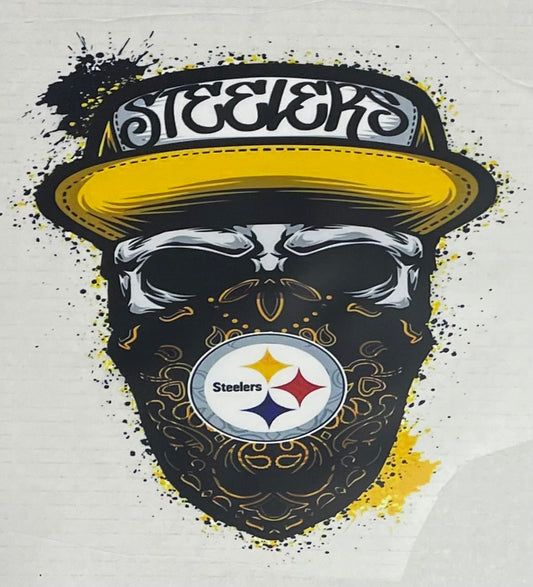 Steelers Skull Bandana DTF Heat Transfer