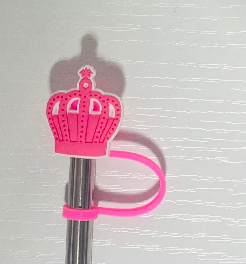 Pink Crown Straw Topper