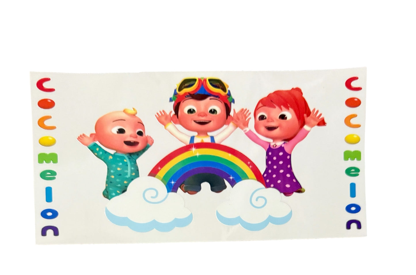 3 CocoMelon rainbow Cup Transfer