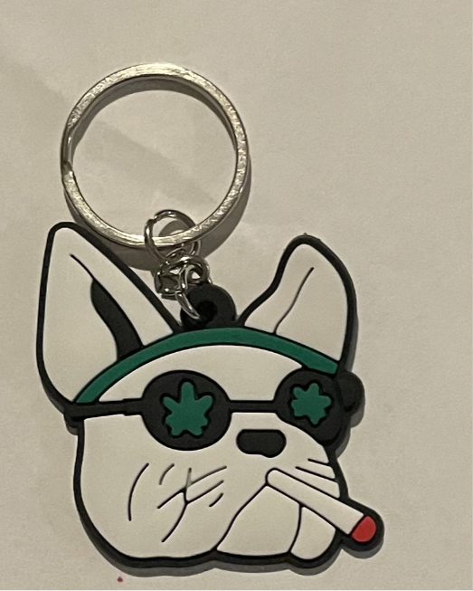 Smoking Dog Keychain