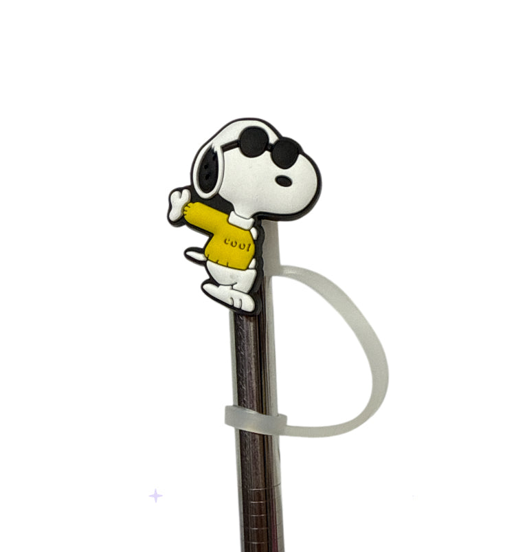 Snoopy with yellow shirt Straw Topper
