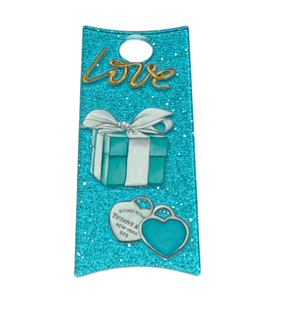 Tiffany & co blue Tumbler glitter plate cover