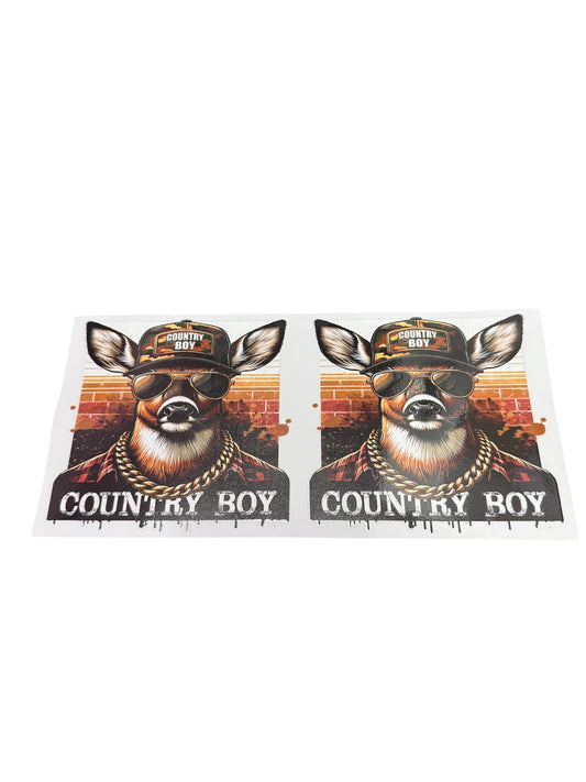 Country boy deer Cup Transfer