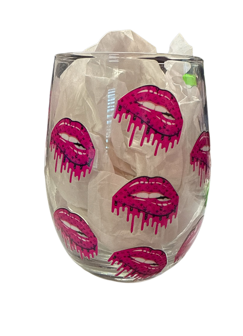 lips wine glass no stem