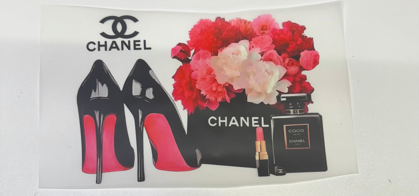 Chanel Flowers Purse Lipstick & Shoes Heat Transfer