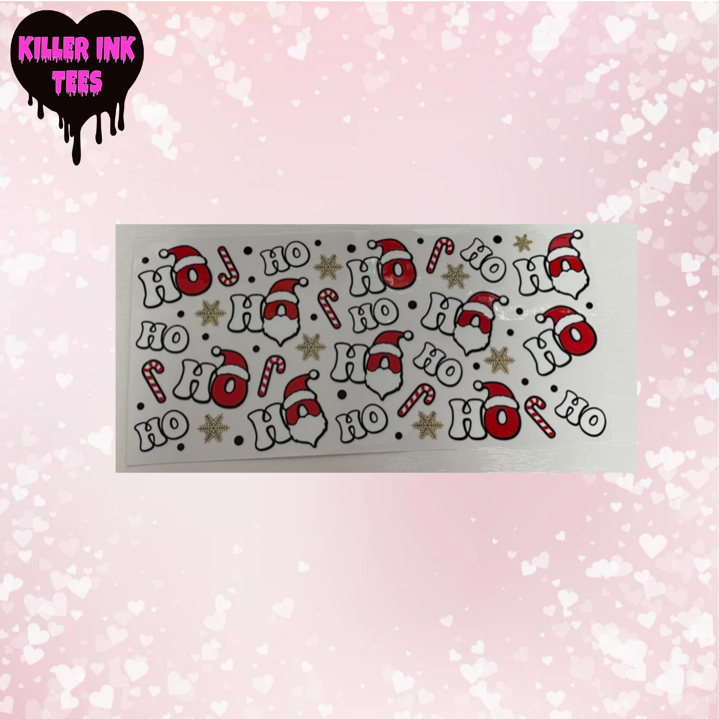 Ho Ho Ho Candycane Cup Transfer