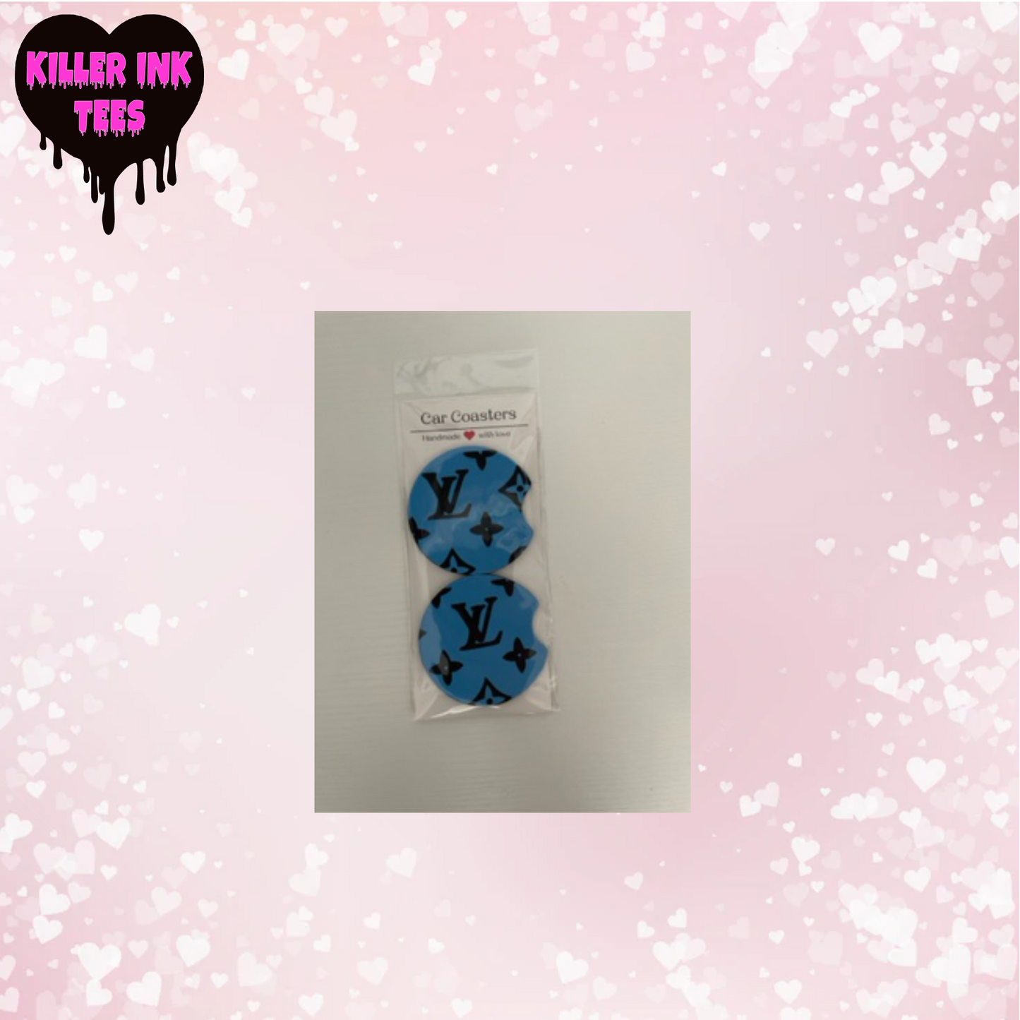 Blue LV Cup Coaster For Vehicle