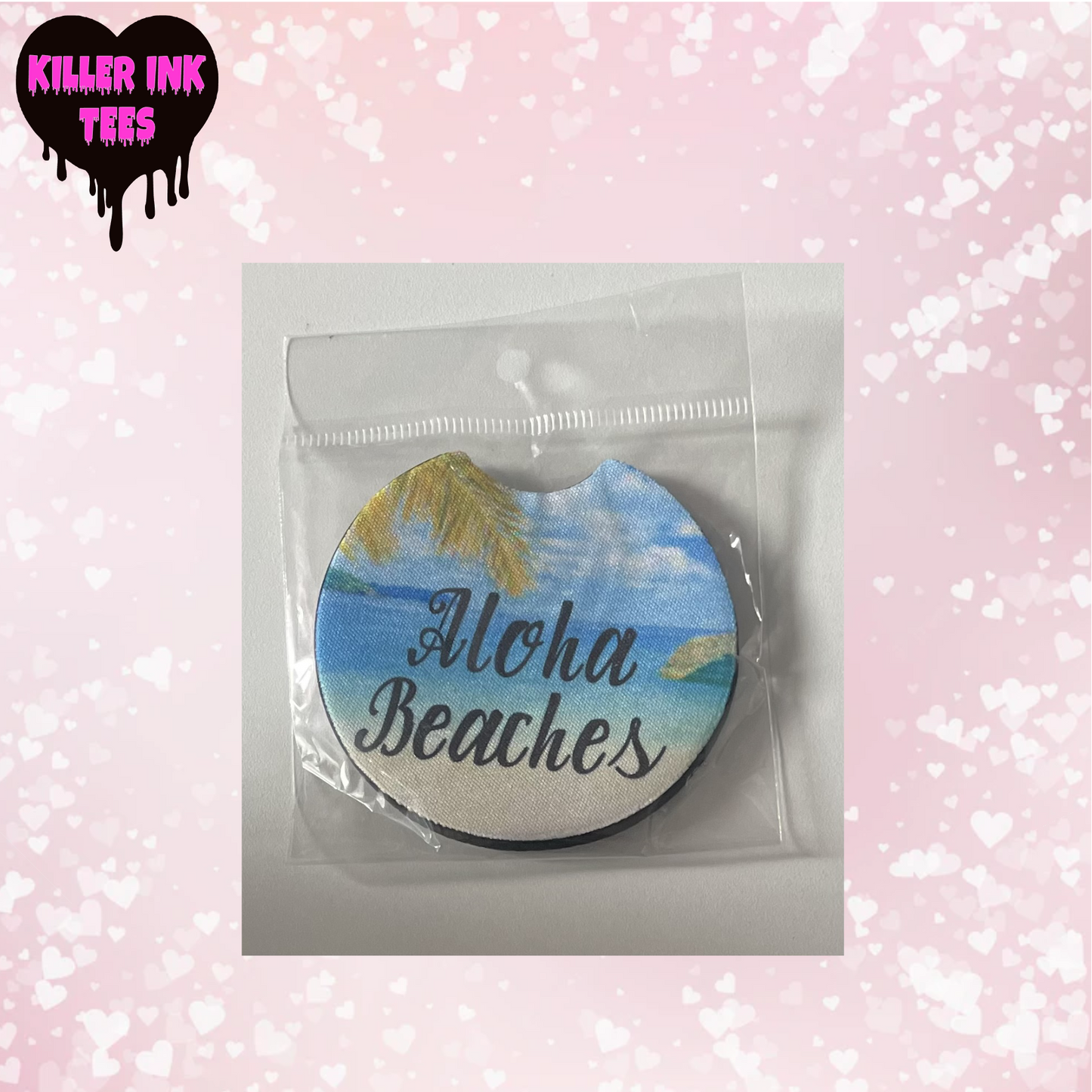 Aloha Beaches Cup Coaster For Vehicle