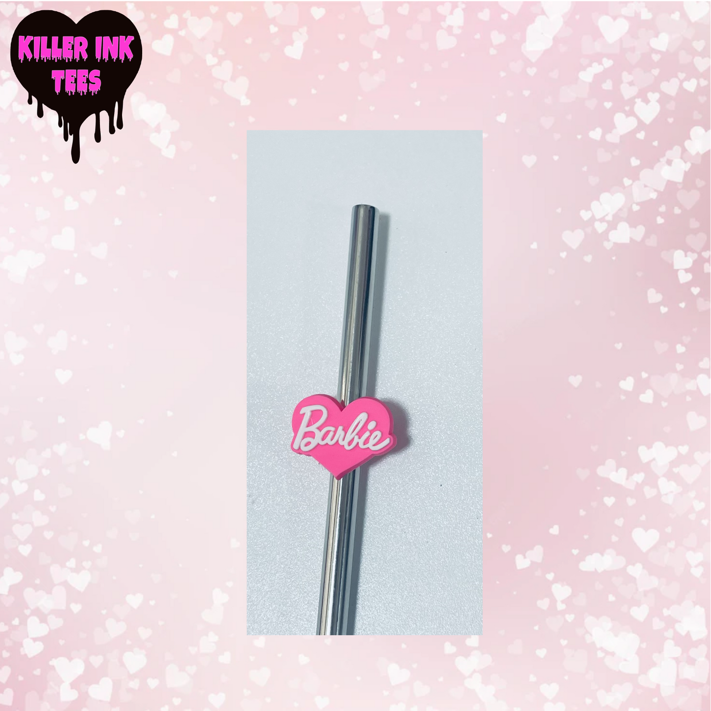 Barbie Big Heart Straw Charm