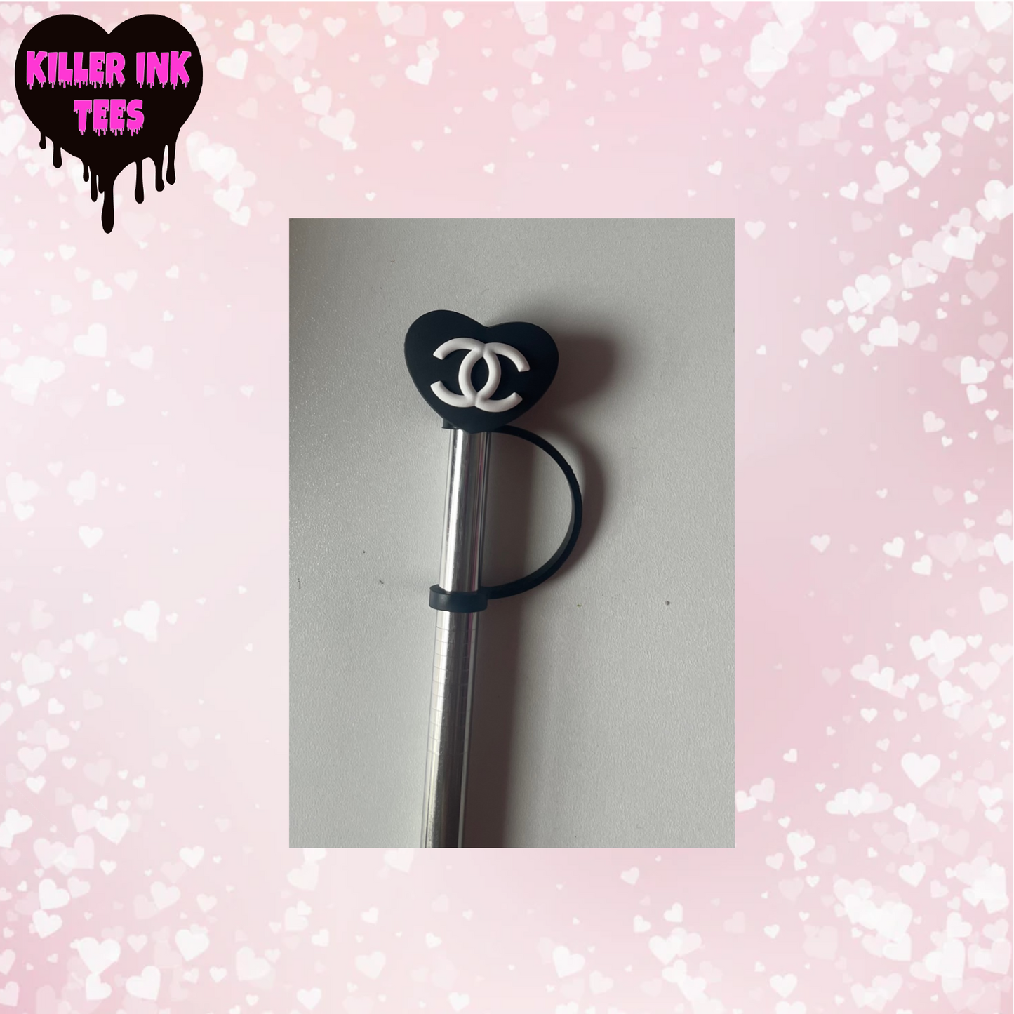 Heart CC Straw Topper