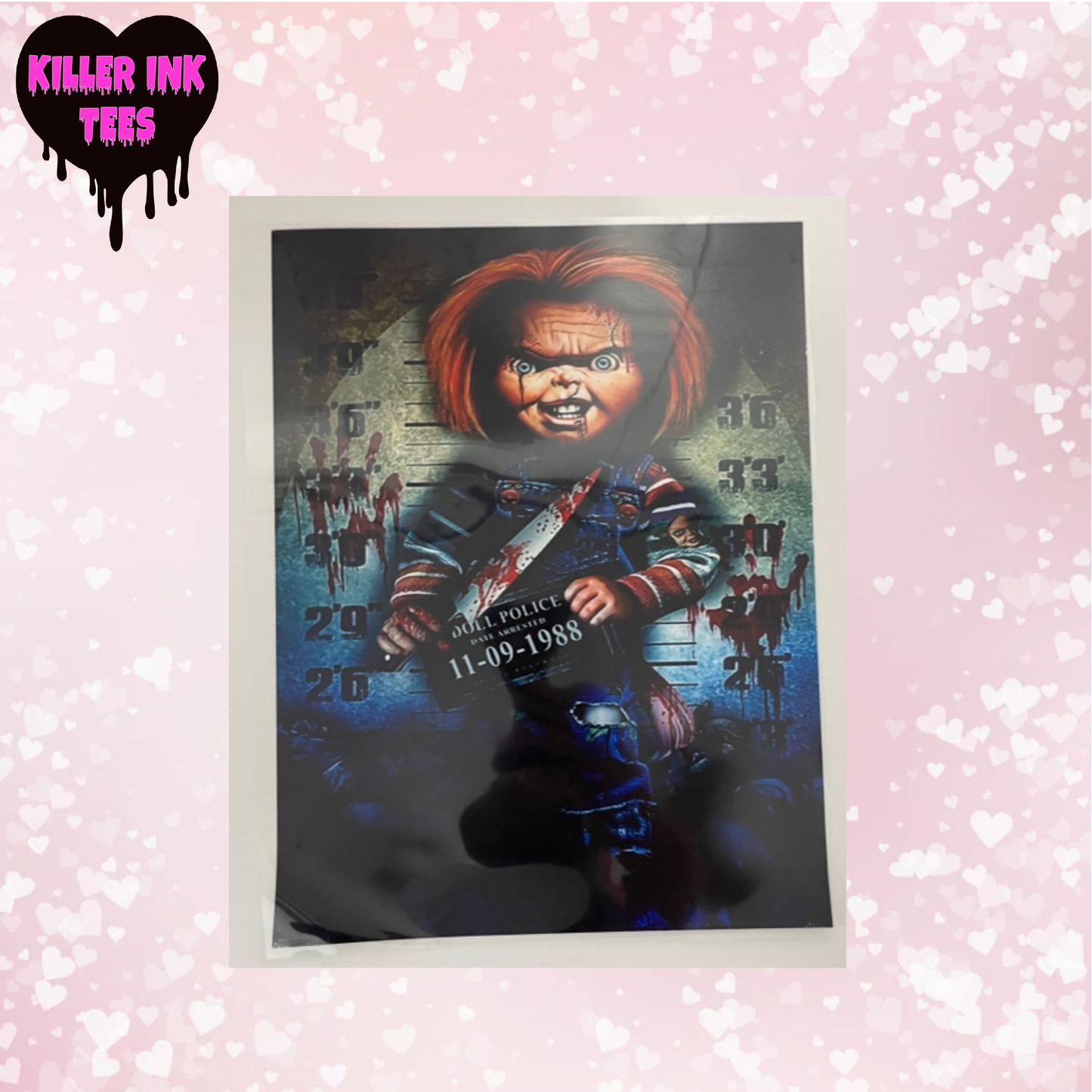 Chucky Mugshot DTF Heat Transfer