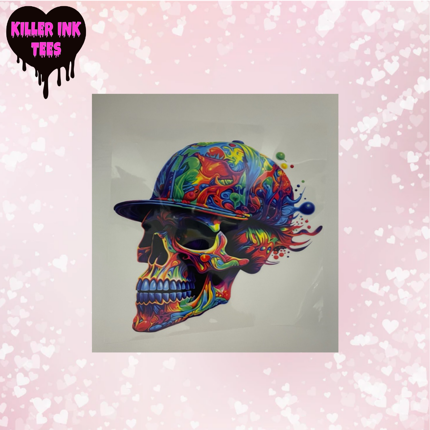 Colorful Skull DTF Heat Transfer