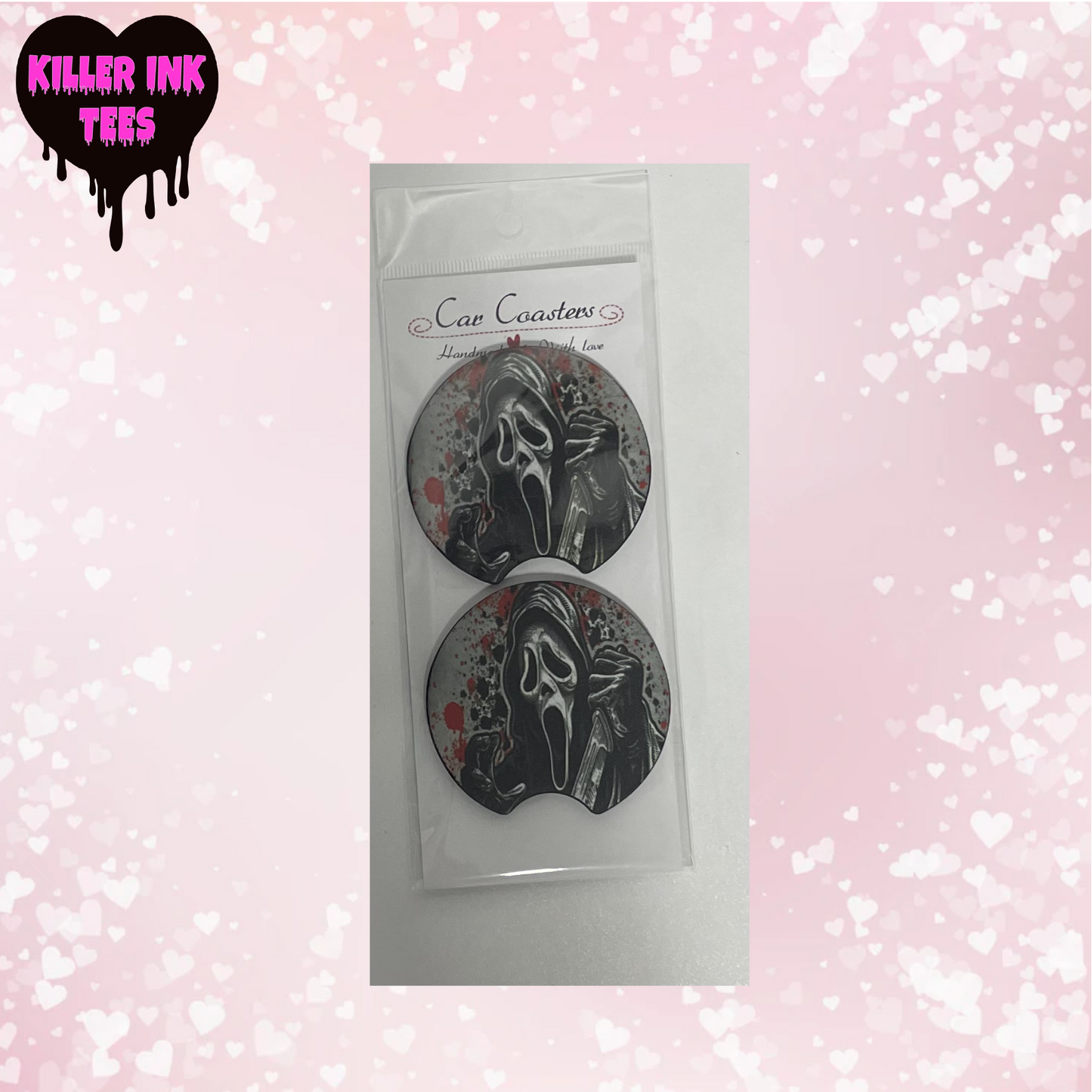 Ghostface Cup Coaster For Vehicle