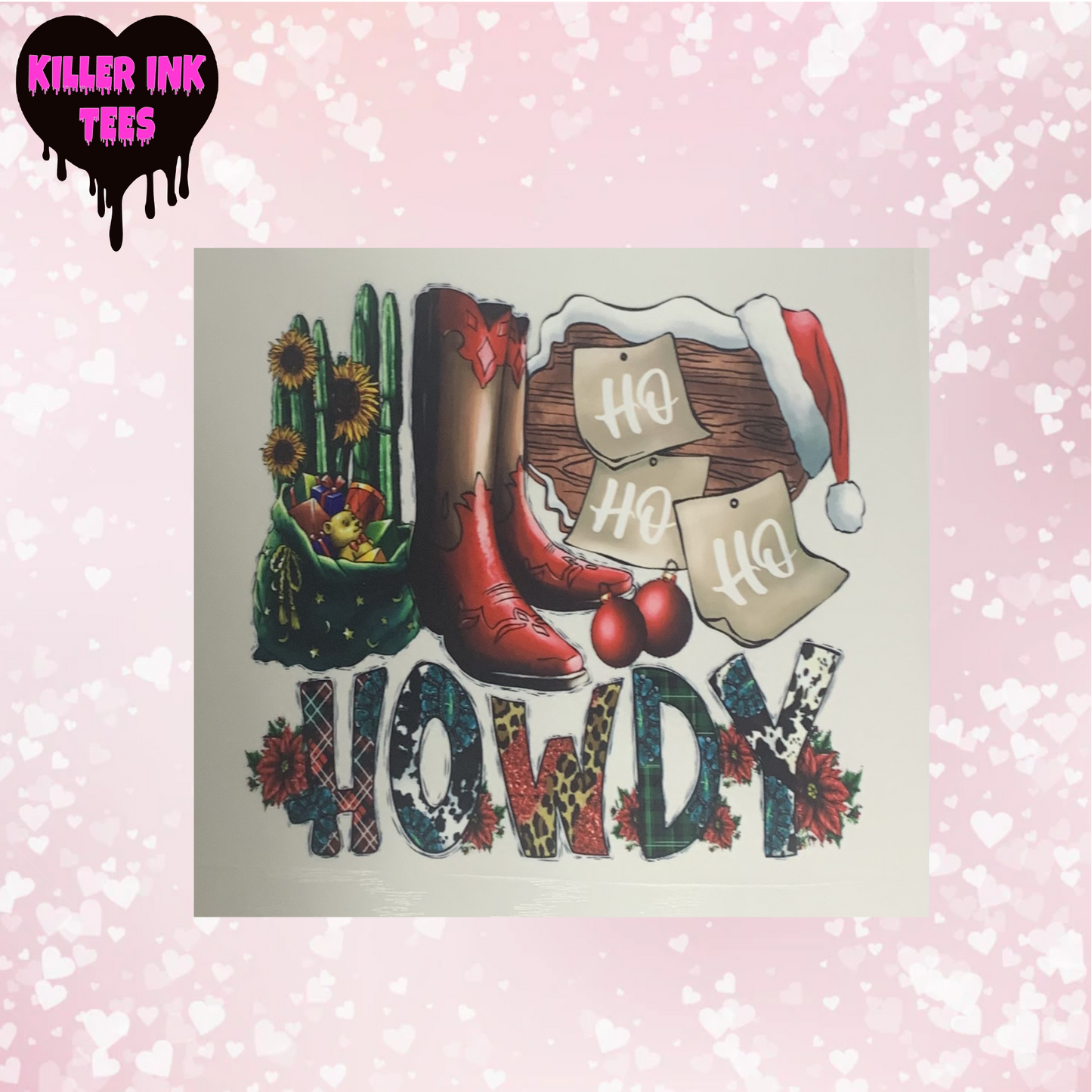 Ho Ho Howdy Boots DTF Heat Transfer