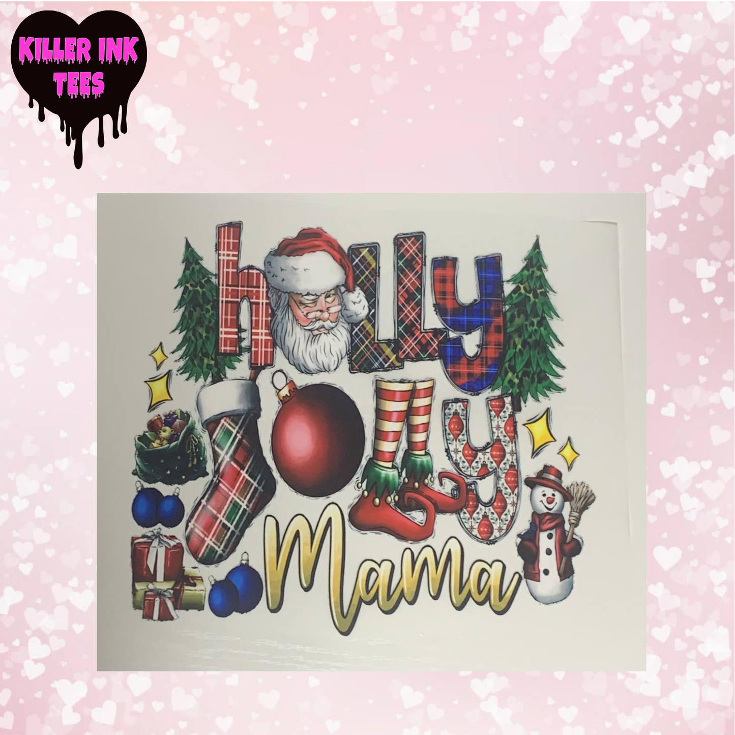 Holly Jolly Mama Santa DTF Heat Transfer