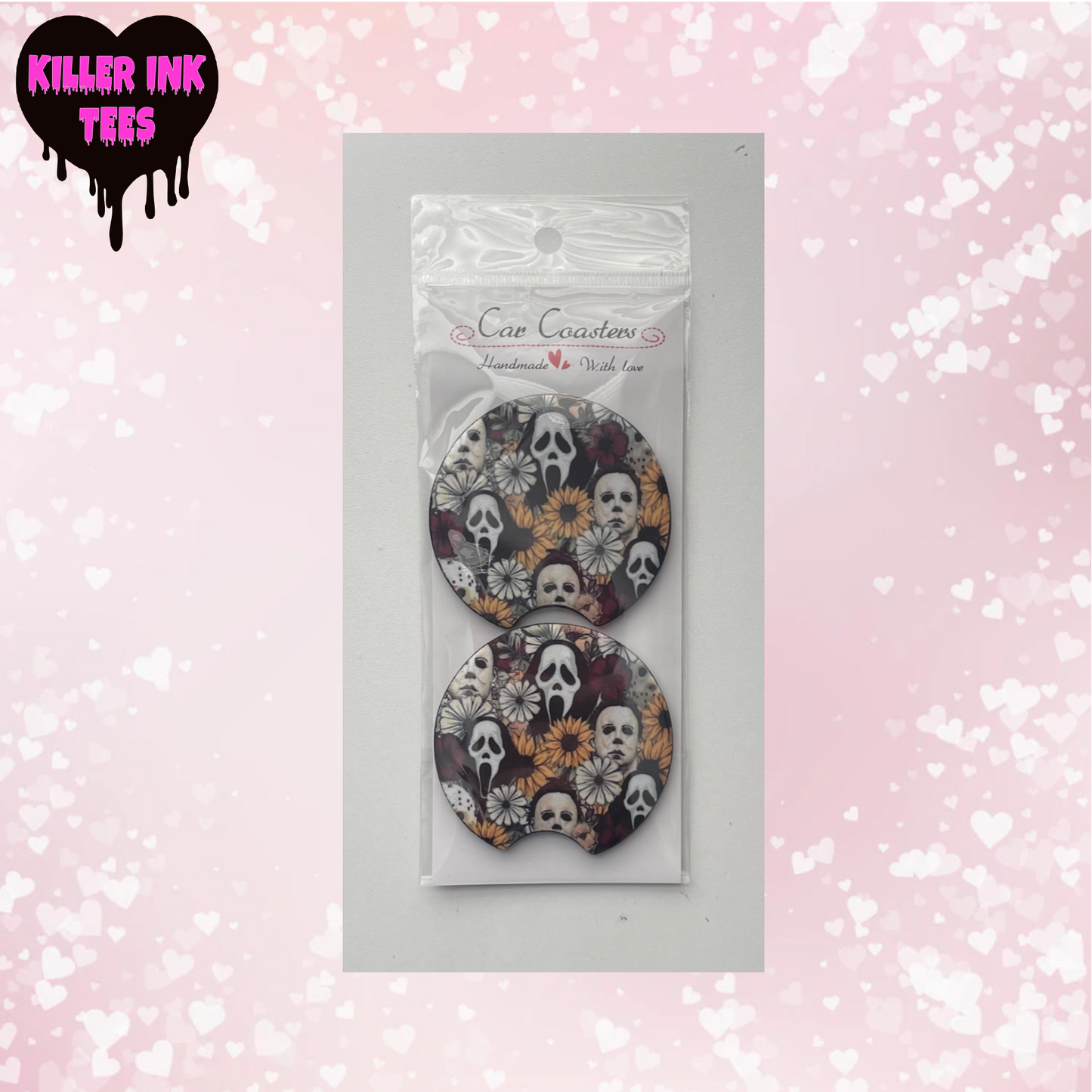 Horror Sunflower Cup Coaster For Vehicle