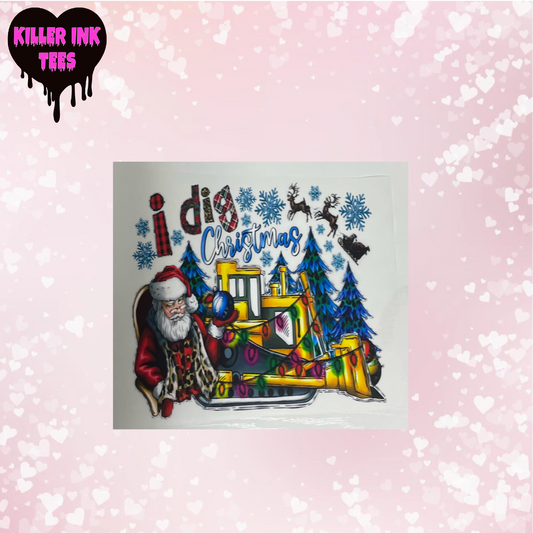 I Dig Christmas DTF Heat Transfer