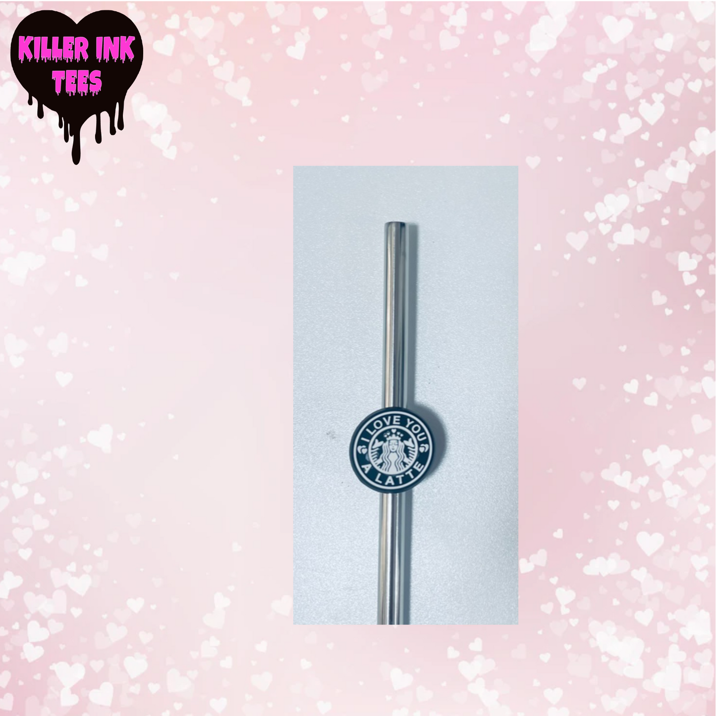 I Love You A Latte Straw Charm