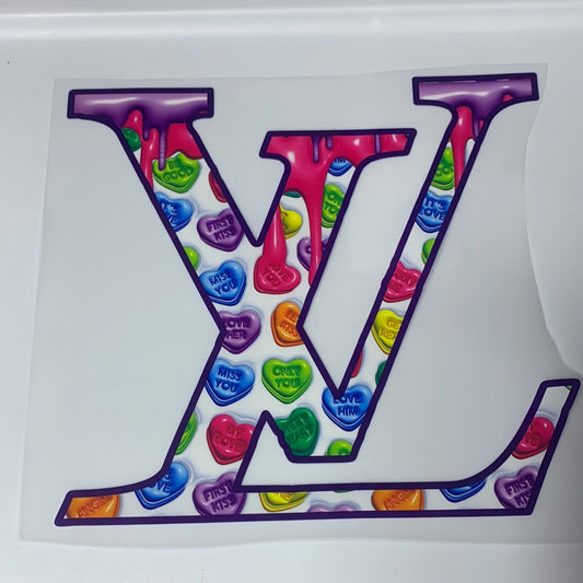 LV Sweetheart Drip DTF Heat Transfer