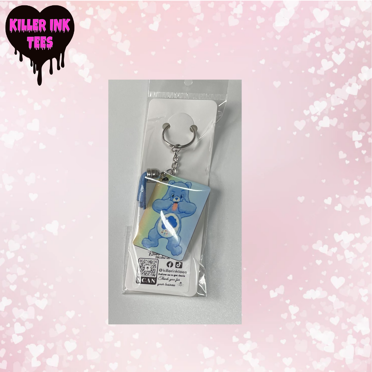 Mean Bear Keychain Double Sided