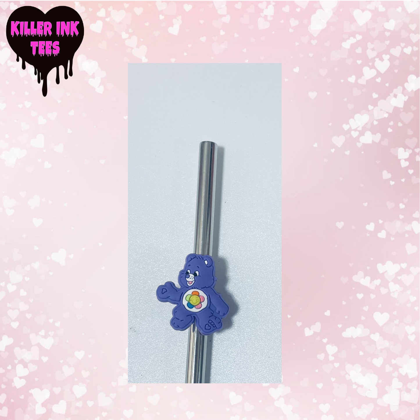 Purple Bear Straw Charm