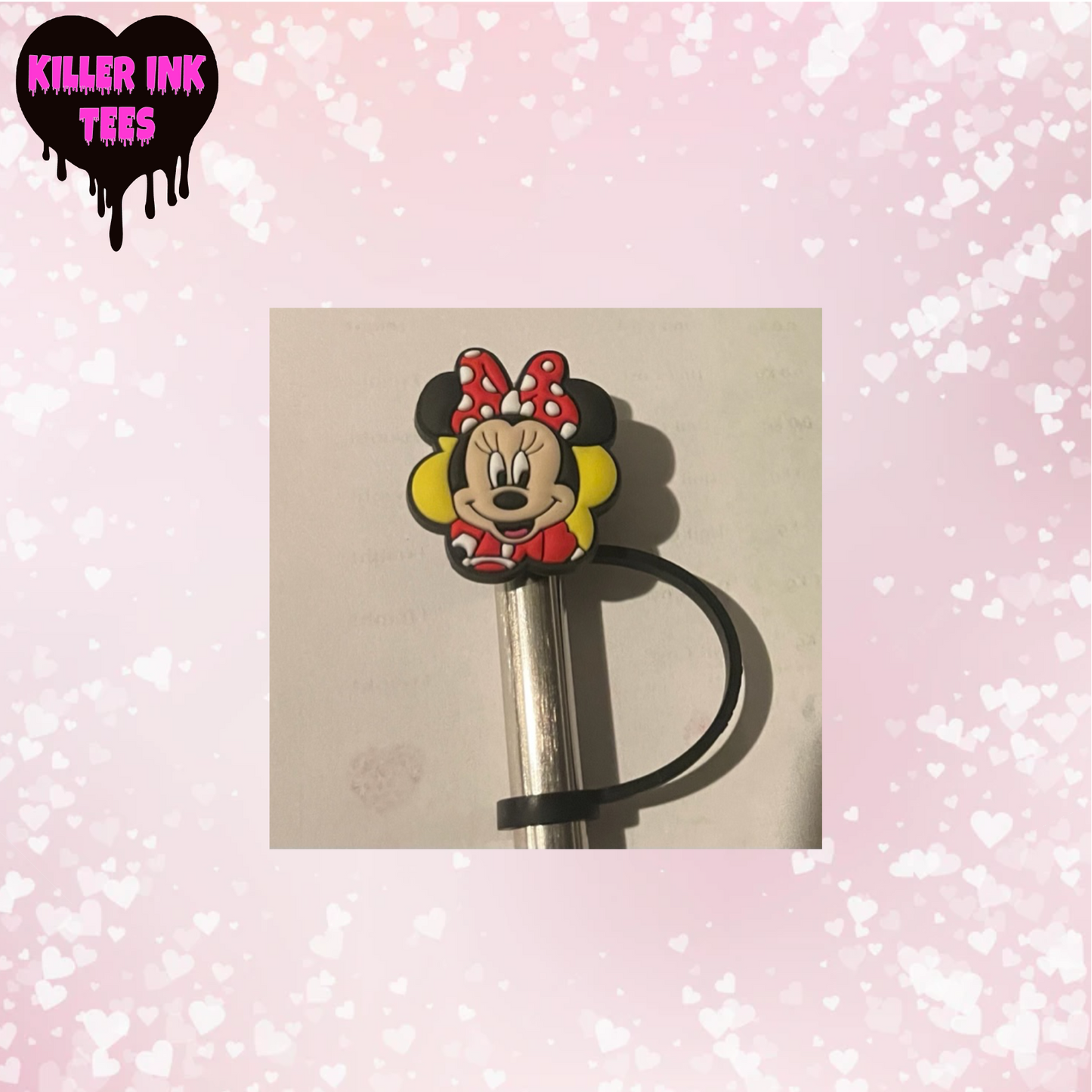 Minnie Mouse Polka Dot Straw Topper