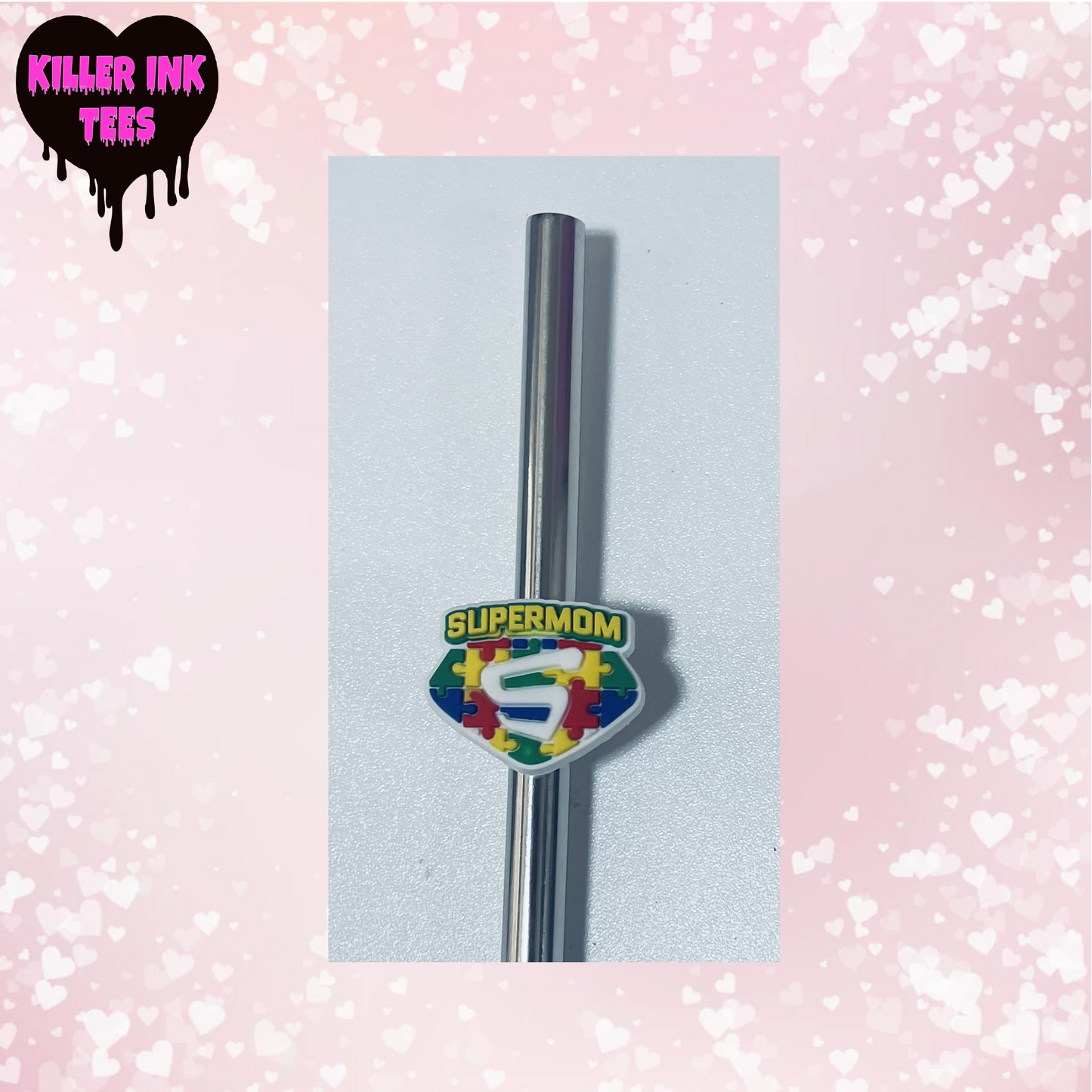 Supermom Straw Charm