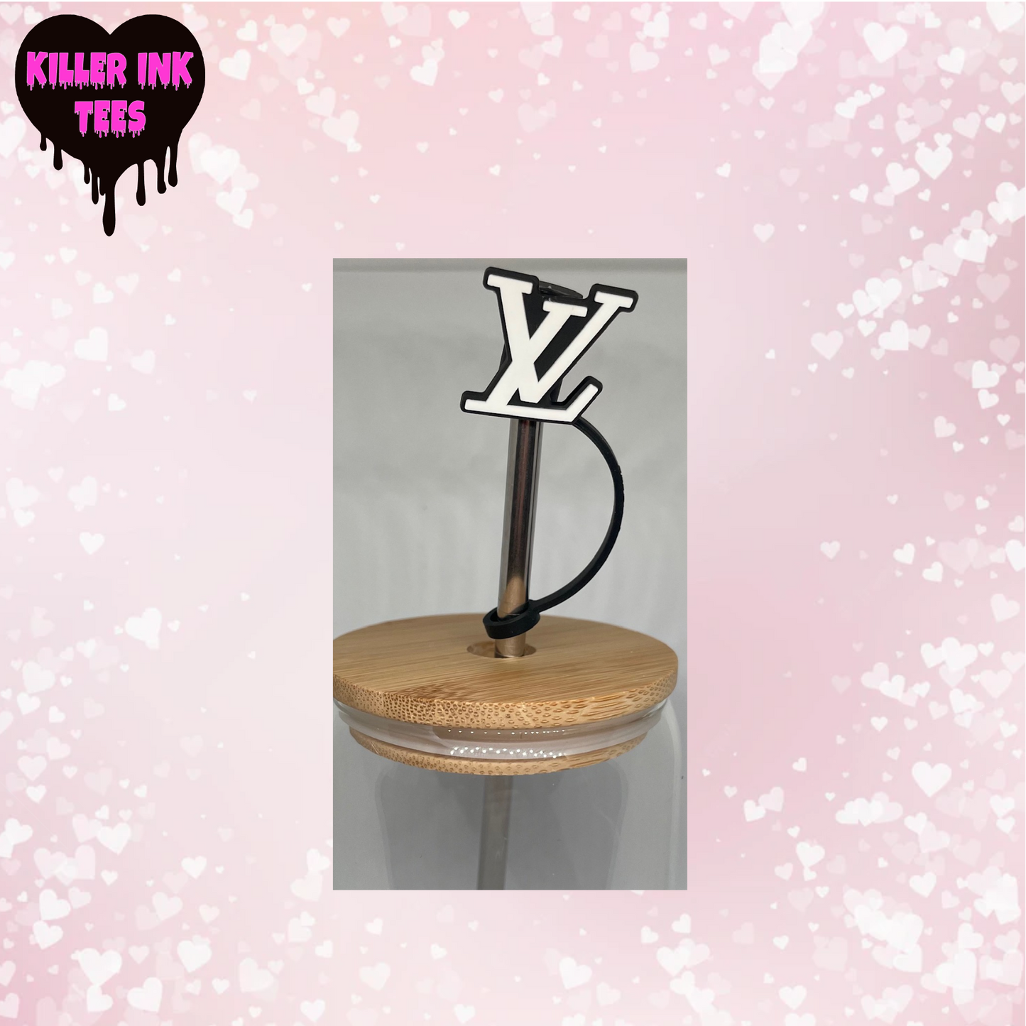 LV white Straw Topper