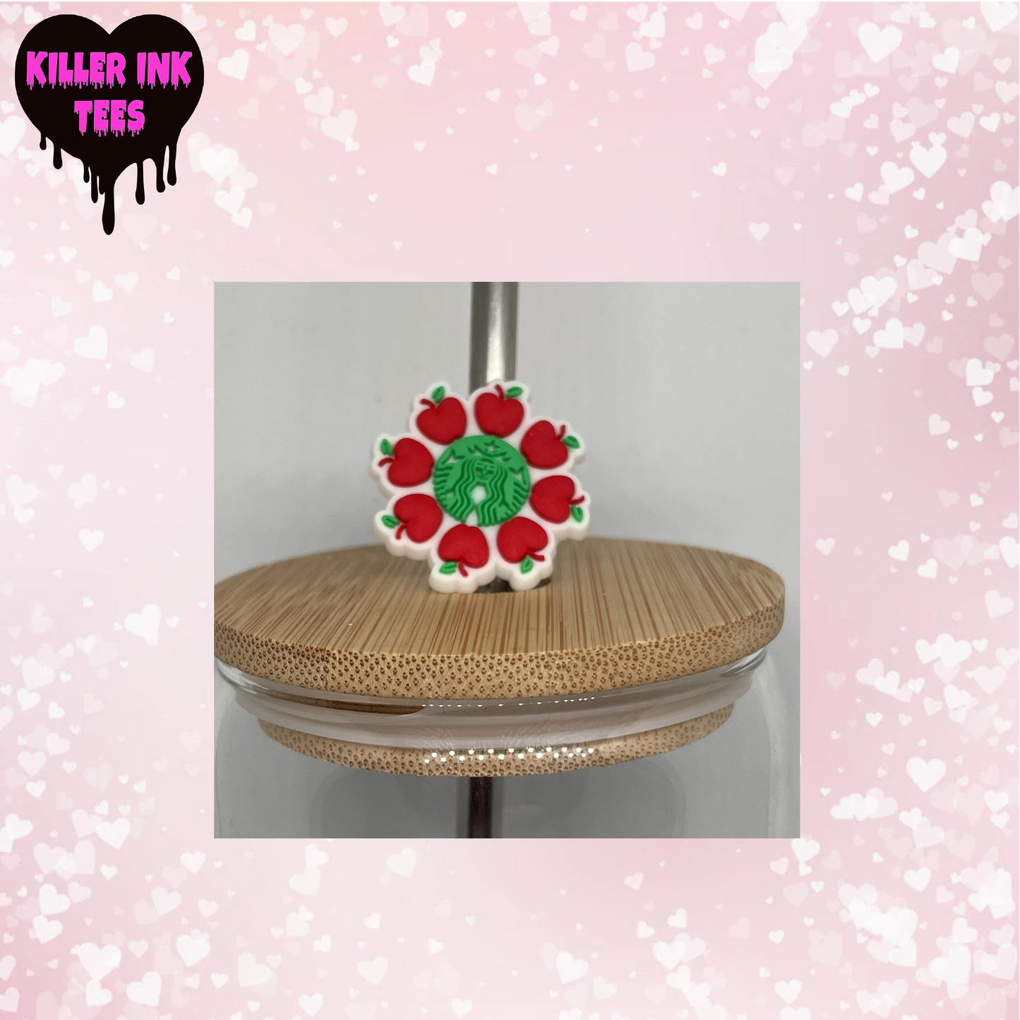 Apples and Coffee Straw Charm