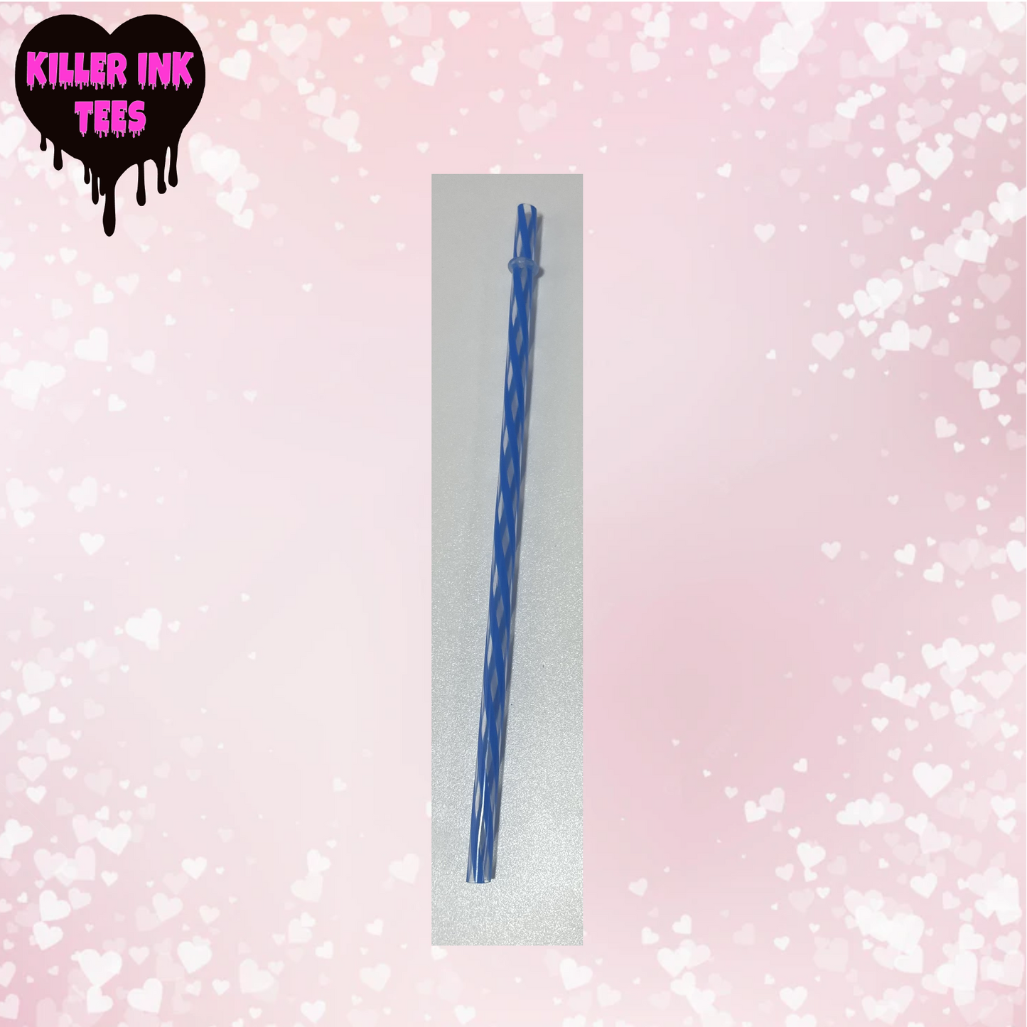 Swirly Striped Reusable Plastic Straw