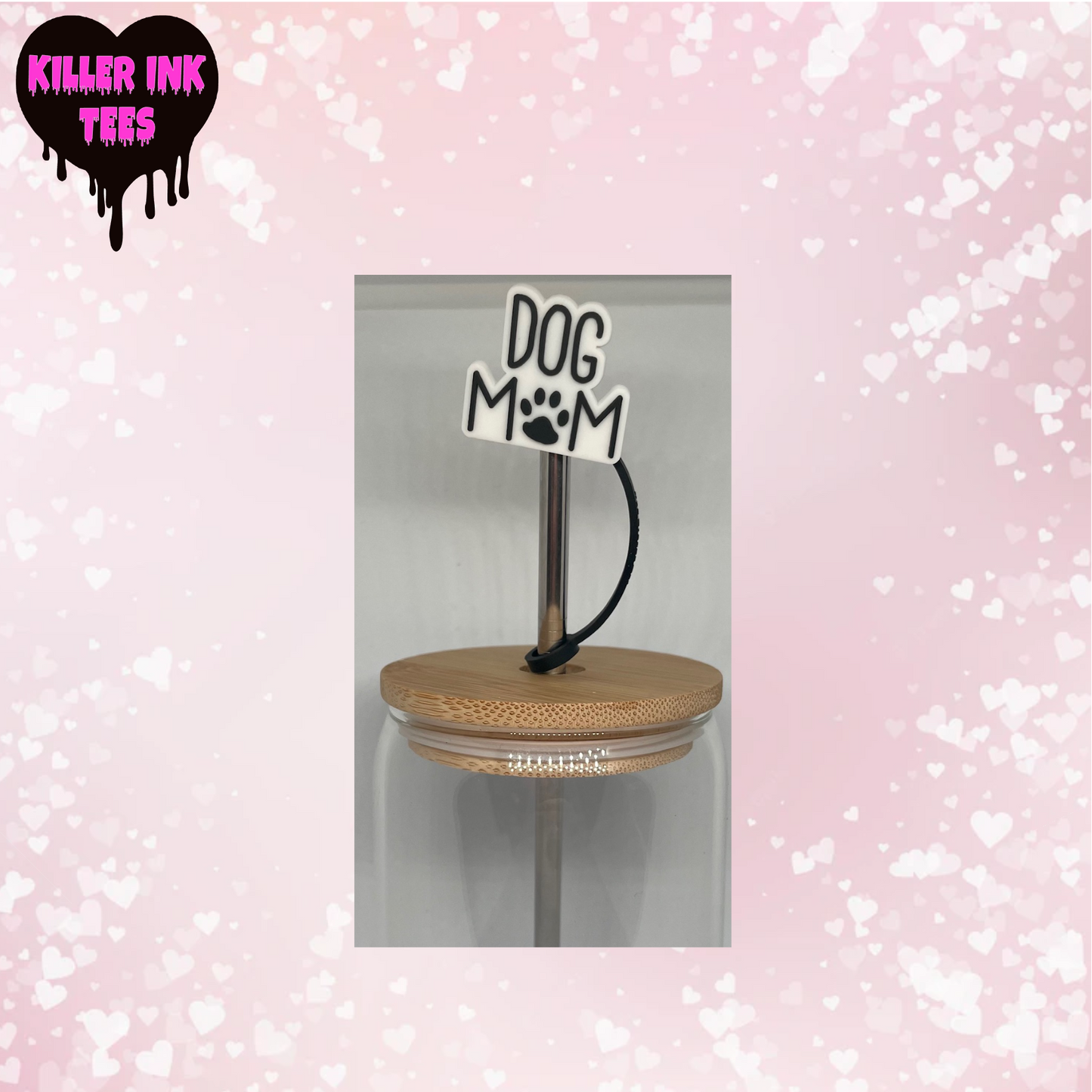 Dog Mom Straw Topper